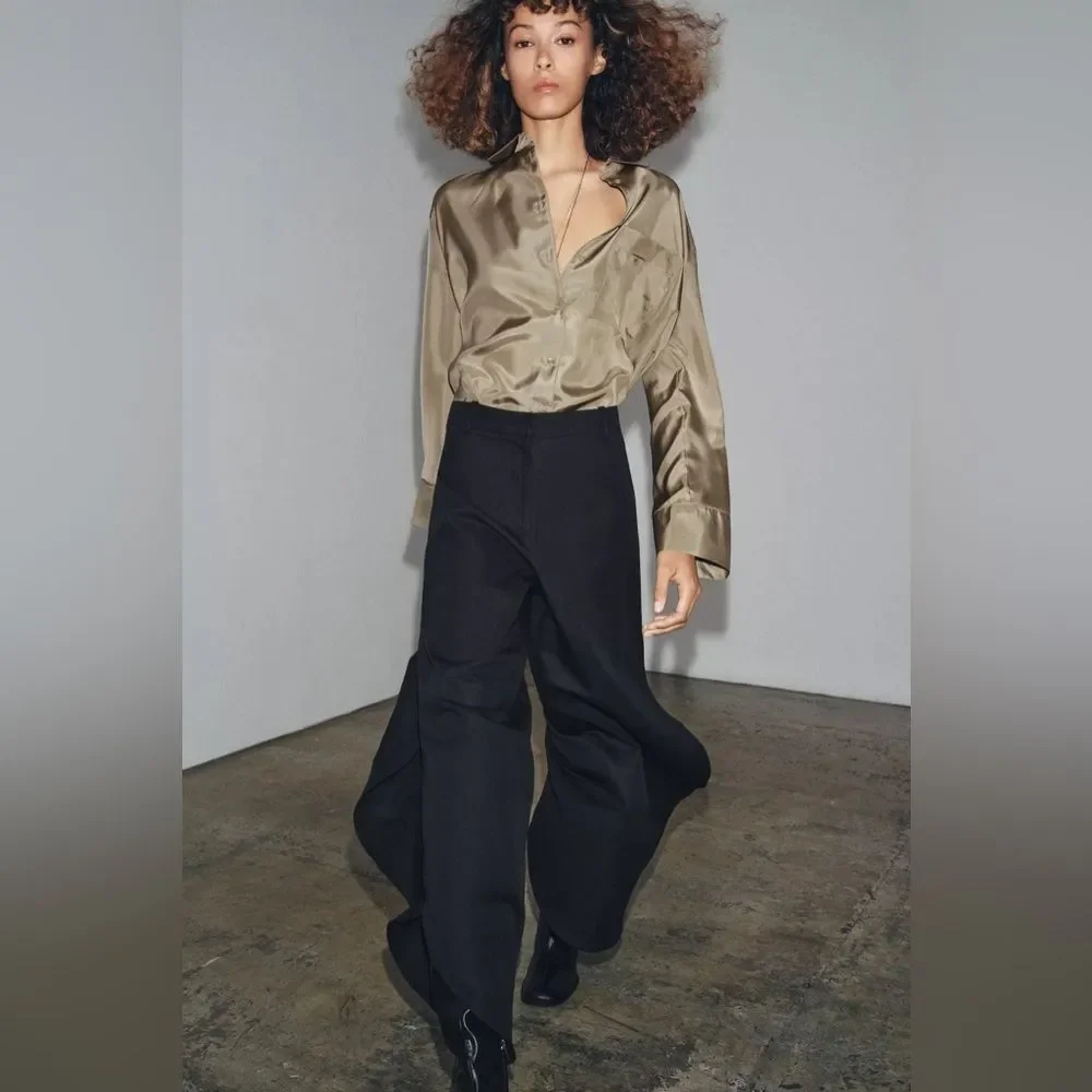 ZARA ZW COLLECTION WIDE-LEG PANTS WITH VENTS